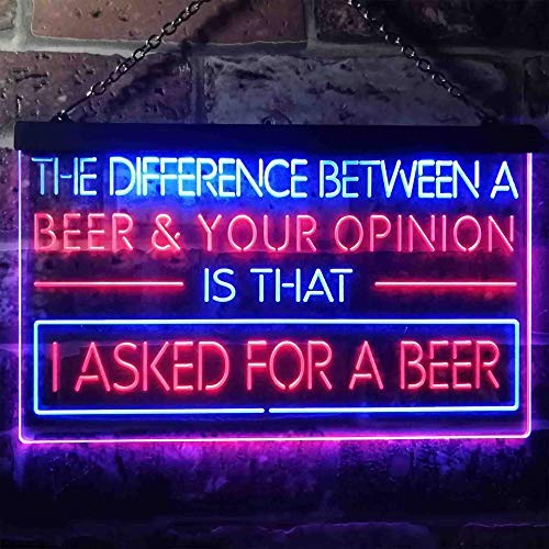 I Asked for a Beer Dual LED Neon Light Sign